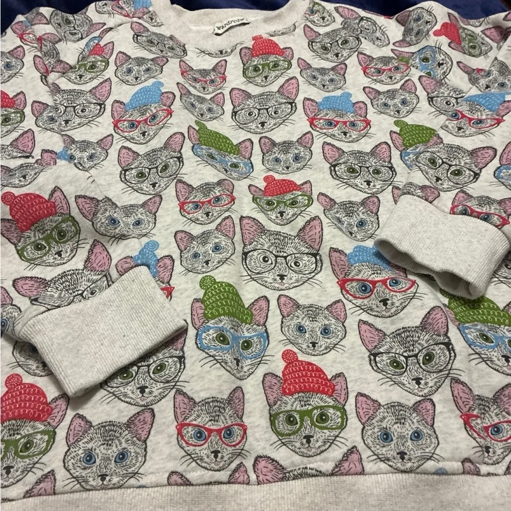 Cat Print Sweatshirt - Multicolor SM Wardrobe brand - Picture 7 of 7